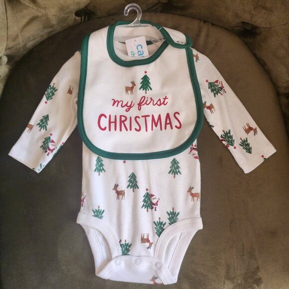 NEW My First Christmas Onesie Set - 0-3mos - Picture 1 of 4